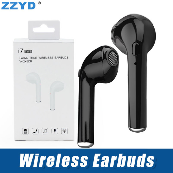 ZZYD i7 TWS Twins Wireless Earbuds Earphone Mini Bluetooth V4.2 DER Stereo Headset Sports Headphone For iP7 8 X Samsung S8