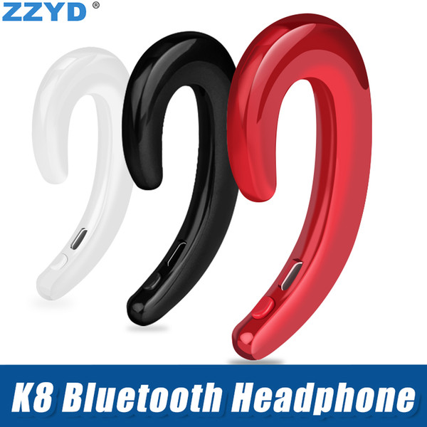 ZZYD K8 Bluetooth Headphones Business Wireless Earphone Car Hands-free Mic Bone Conduction headset For iP 789 Samsung Note 9