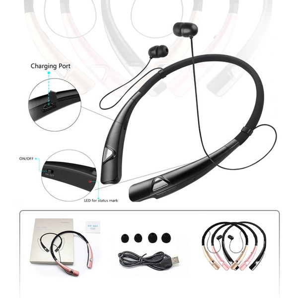 For HV-980 Headset CSR V4.1 Bluetooth Wireless Headphones Hands Free Stereo Earphones with Mic for Samsung Note 8