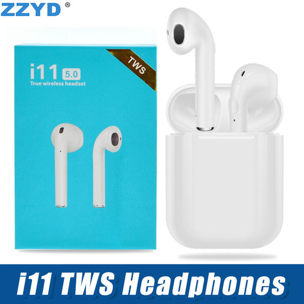 ZZYD i11 TWS Wireless Bluetooth Headphones V5.0 Earbuds for iPhone fast shippment with Charger Box