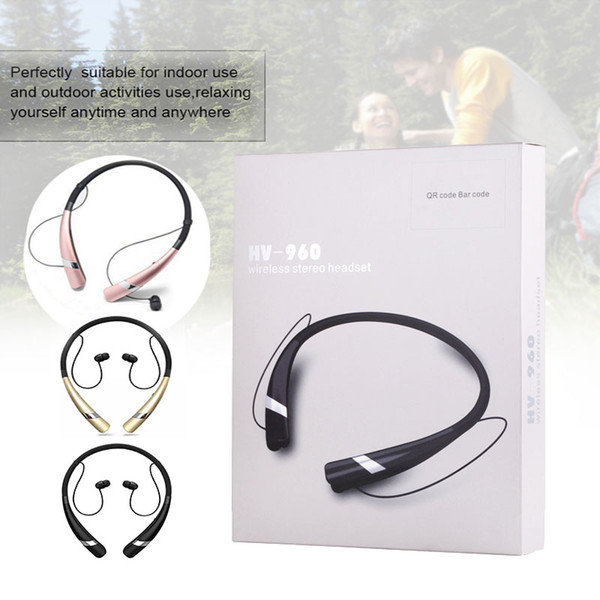 For HV960 Bluetooth Headphones 4.1 Wireless Headset Neckband Sports Earphones Hands-free Headphone for Samsung Note 8 with Retail Package