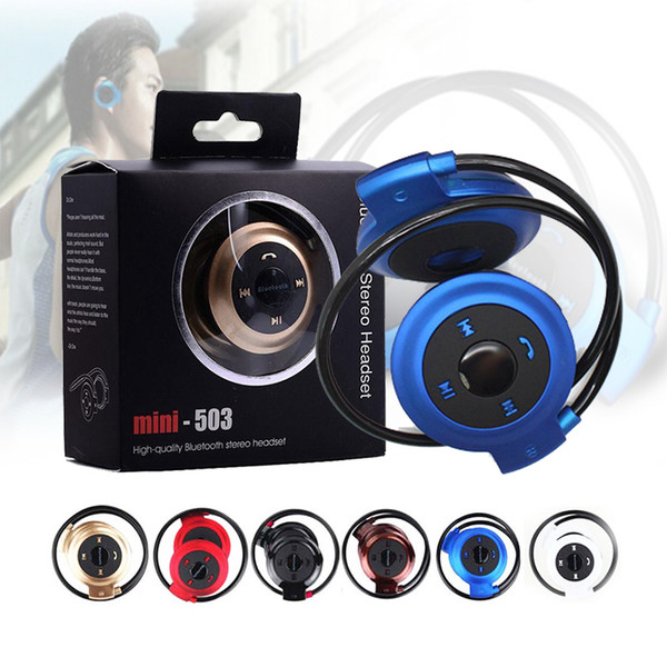 Mini503 Sport Bluetooth Wireless Headphones Music Stereo Earphones+Micro SD Card Slot+FM Radio for Smart Cell Phone Android