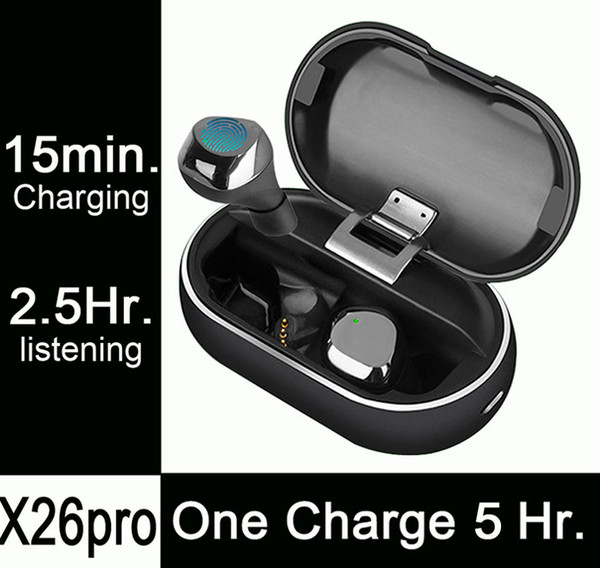 1pcs X26pro, 5.5 Hours Listening on One Charge, Fast Charging,Mini Wireless Bluetooth Headphones Earphones Earbuds,PK i10 i12 i20 i9 i13 tws