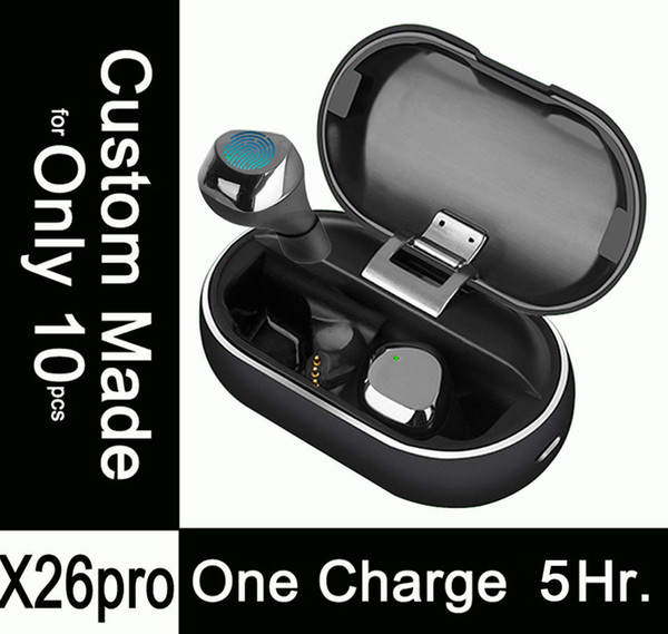 Custom Made X26pro, 5.5 Hours Listening on One Charge, Fast Charging, Mini Wireless Bluetooth Headphones Earphones Earbuds i10 i12 i7 i9 TWS