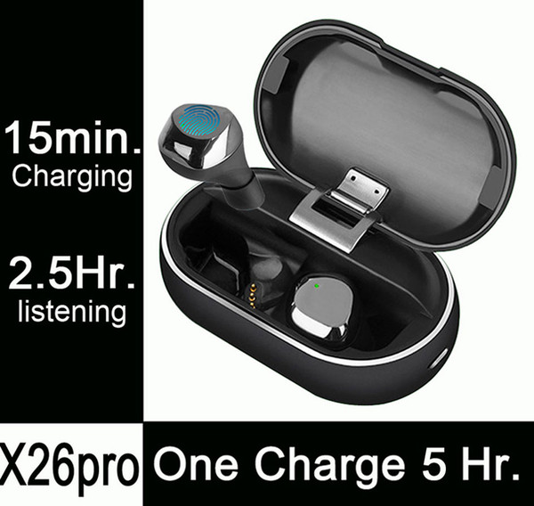 1pcs X26pro, 5.5 Hours Listening on One Charge, Fast Charging, Mini Wireless Bluetooth Headphones Earphones Earbuds PK i10 i12 i20 i8 i9 tws