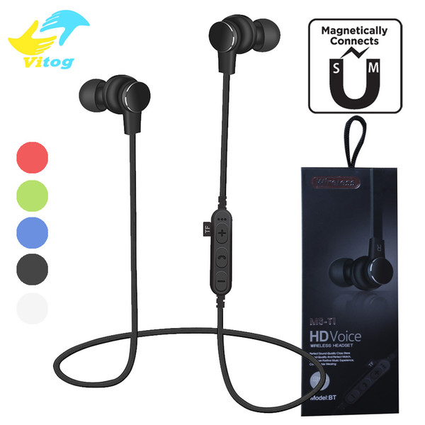 MS-T1 Magnetic Wireless Bluetooth headphones Running Headset With Mic MP3 Earbud Bass Stereo BT 4.2 For iphone xiaomi samsung