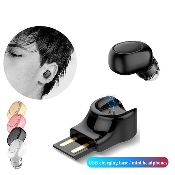 X11 Mini Wireless Bluetooth Earphone Phone Earbud Headset Magnetic USB Charger for iPhone Smartphones Android Black