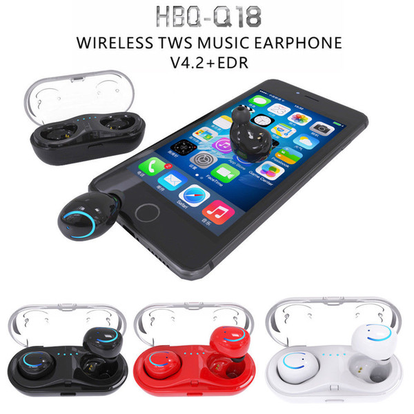 HBQ Q18 TWS MINI wireless headphones bluetooth noise canceling earphones phone earbuds headset with microphone Charging Case