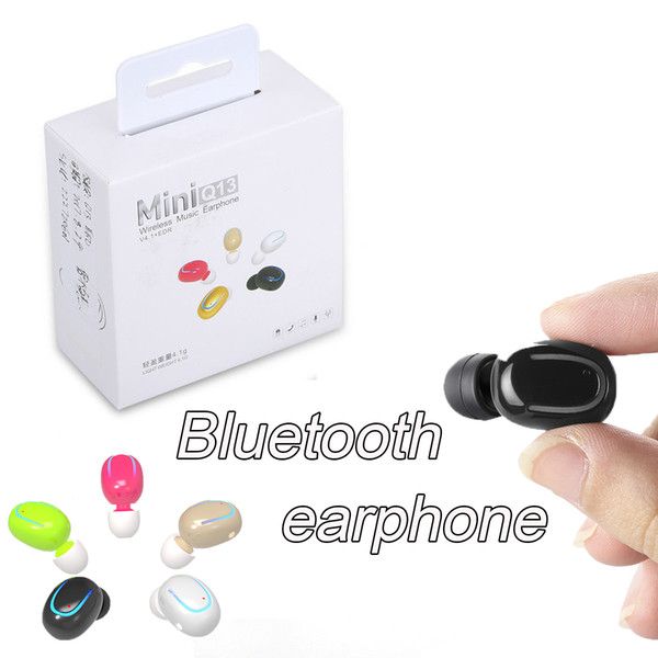 Q13 Mini Bluetooth Headset Wireless Earphones V4.1 In-ear Music Ear Buds Headset With Microphone Earbud For iphone Samsung xiaomi Hawei