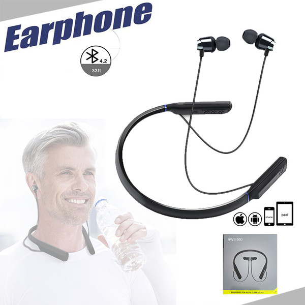 HWS 660 Wireless bluetooth headphones Sports Bluetooth Earphones Neckband Headphone CSR Chip Earbuds for Xiaomi Samsung iphone