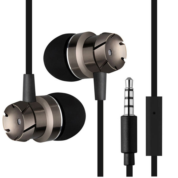 2018 New In-ear Metal Turbo Subwoofer Wire Control with Wheat Universal Mobile Computer Headset Wholesale Phone Earphones