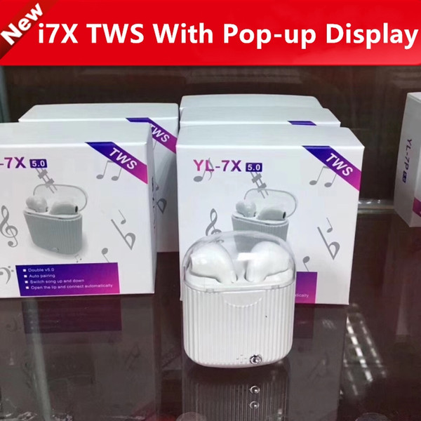 updated version i7 TWS Bluetooth 5.0 Pop-up window version has animation Wireless bluetooth earphone for iphone Double ear with charging box