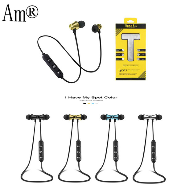 BST-M10 Magnetic Bluetooth Earphone Wireless Running Sport Headphones Earphones With Mic Earbuds Bass Stereo BT 4.1 For iphone X