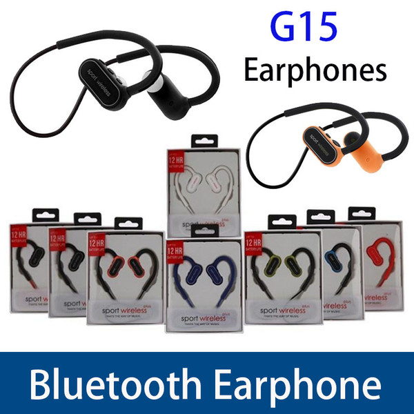 G15 Bass Sport Headset Universal Bluetooth Earphones Waterproof Headphones Stereo Earpieces Earbuds G1 brand power 3 With Mic With Package