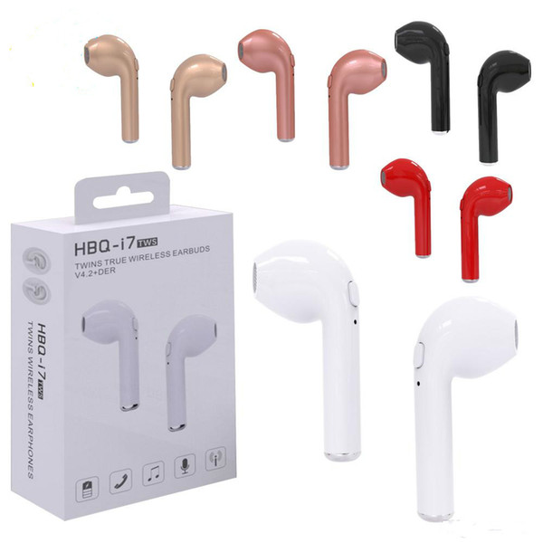 Original HBQ i7 TWS Twins True Wireless Earbuds Earphone Mini Bluetooth V4.2 DER Stereo Headset Sports Headphone For iPhone 8 X Galaxy S8