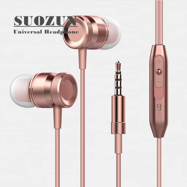 SUOZUN Wired Earphone For Phone Stereo Sound Headset In-Ear Earphone With Mic Earbuds Earpiece Fone De Ouvido