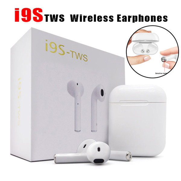 OTA 1pc I9S TWS Double Wireless Earphone Portable Bluetooth Headset Earbud with Mic for IPhone X 8 7 Plus For Android Phones