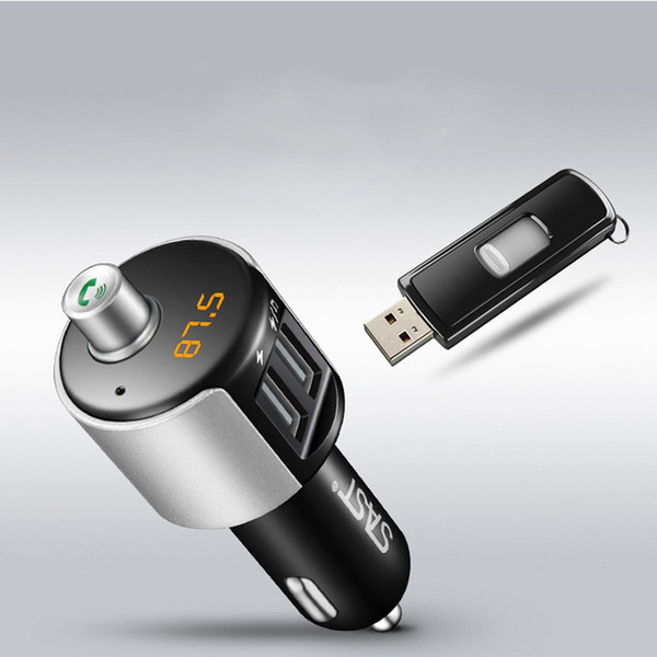 Mini Car Bluetooth Kit FM Transmitter Wireless Radio Adapter Fast USB Charger MP3 Player Hands-free Calling For cellphone iphone OTH515