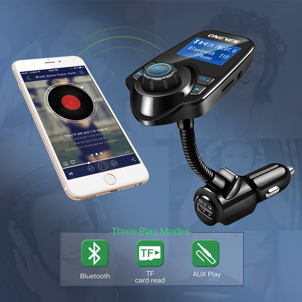 T10 Car Kit LED Display MP3 Audio Player Bluetooth FM Transmitter Support TF Card USB Bluetooth wireless car charging freeOTH653