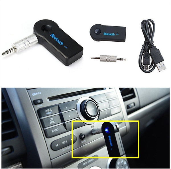Universal 3.5mm Bluetooth Car Kit A2DP Wireless FM Transmitter AUX Audio Music Receiver Adapter Handsfree with Mic For Phone MP3 Retail Box