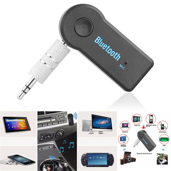Universal 3.5mm Streaming Car A2DP Wireless Bluetooth Car Kit AUX Audio Music Receiver Adapter Handsfree with Mic For Phone MP3 Retail Box