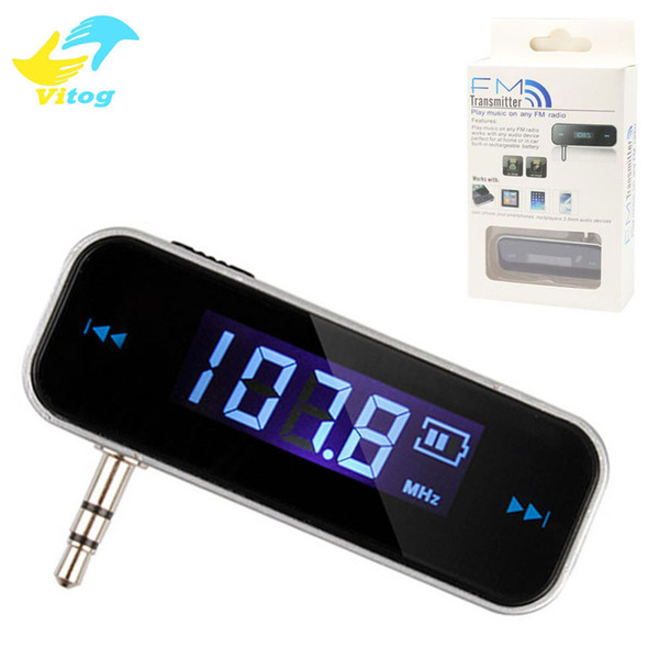 3.5mm Cell Phone Handsfree In-Car FM Transmitter Mini Wireless Transmitter For iPhone 5 5S 6 iPod Touch iPad