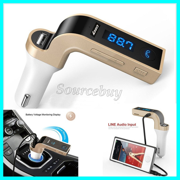 Wireless Bluetooth Car Kit FM Transmitter Car G7 MP3 Radio Player USB Charger Modulator Support Micro TF SD Card Hand-free AUX Line Audio
