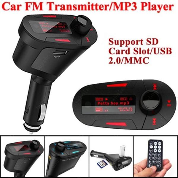 LCD Wireless FM transmitter Radio Modulator Car mp3 player MP3 WMA USB SD/MMC SD Card FM Audio mp3 music player Multi-Color