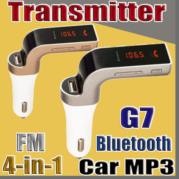 4 IN 1 G7 Car Wireless Bluetooth MP3 FM Transmitter Design Modulator 2.1A Car Charger Wireless Kit Support Hands-free Micro SD TF