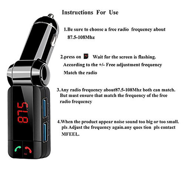 Wholesale item BC06 Car Charger High Performance Digital Wireless Bluetooth Fm Transmitter in-car Bluetooth Receiver FM Radio Stereo Adapter