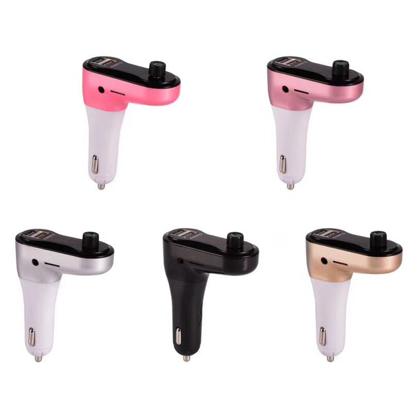 Bluetooth Car Kit Handsfree FM Transmitter Radio MP3 Player 2.1A USB Car Charger & AUX TF Cards Slots for Smartphone