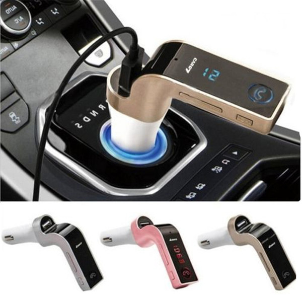 G7 Bluetooth Car Kit Handsfree FM Transmitters Multifunction with USB MP3 Player Flash Drives TF Radio USB Charger