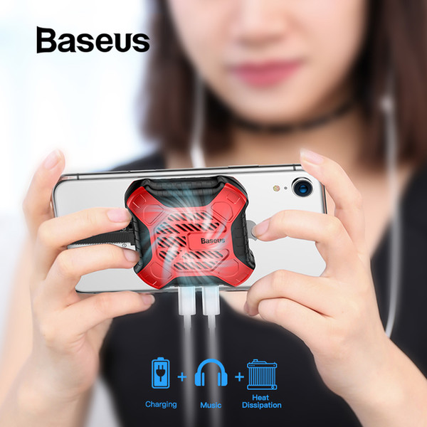 Mini Phone Cooler Baseus for iPhone Xs Max XR Xs Phone Case with Audio Charing 3 in 1 Game Case for iPhone X 8 7 6 Plus Capinhas