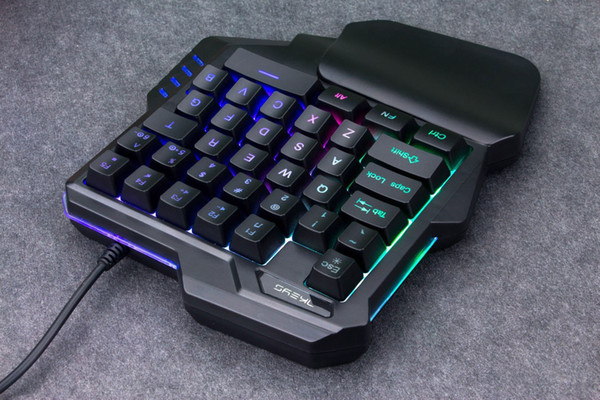 New high quality Game player preferred USB wired single hand backlight keyboard mechanical game accessories for sale