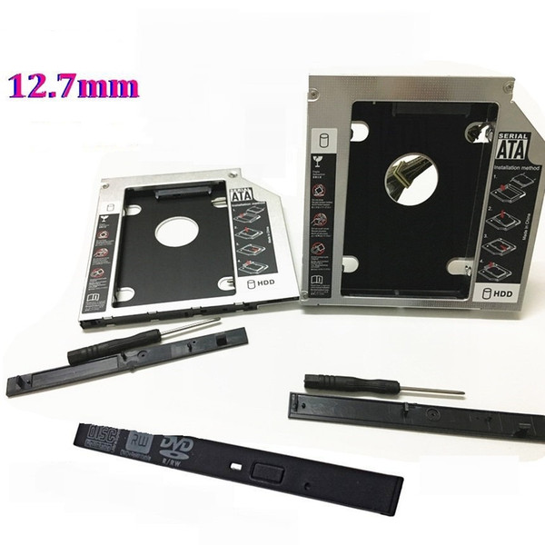 250set Universal Aluminum 2nd HDD Caddy 12.7mm SATA 3.0 DVD HDD Adapter For 2.5''7/9/9.5/12.5mm SSD HDD Case Enclosure CD-ROM