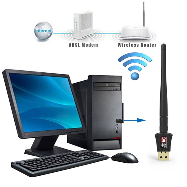 50pcs 600M USB Wireless adapter Wifi Card 802.11ac Dual Band Lan for Windows XP/Vista/7/8.1/10 Mac OS