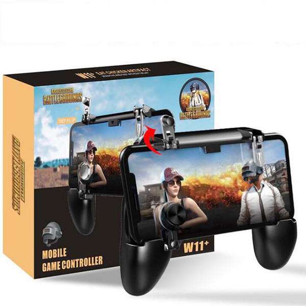 W11+ Smart Phone Gaming Controller Gamepad Aim Key Trigger w/Stand for PUBG Mobile Game Eating Chicken Artifacts Gamepad