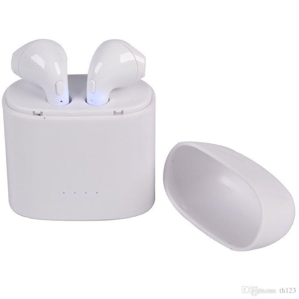 2018 I7 I7S TWS Bluetooth Headphone with Charger Box Twins Wireless Earbuds Earphones for iPhone X IOS iPhone Android Samsung with Packing