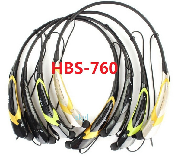 HBS-760 HBS 760 Wireless Bluetooth Stereo Headset Earphones Sport Headsets In-ear Headphones Multi-Color For note4 S5 iphone6 DHL FREE Hot