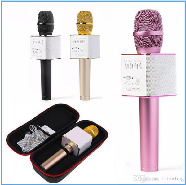 Q9 Bluetooth wireless Microphone Portable Handheld Wireless KTV Karaoke Player Dual Horns Loudspeaker Speaker For iPhone Samsung MQ20