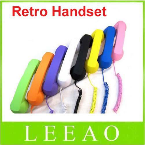 Lowest Price 30pcs colorful 3.5mm Retro Radiation Telephone Colorful Handset for Mobile Cell Phone