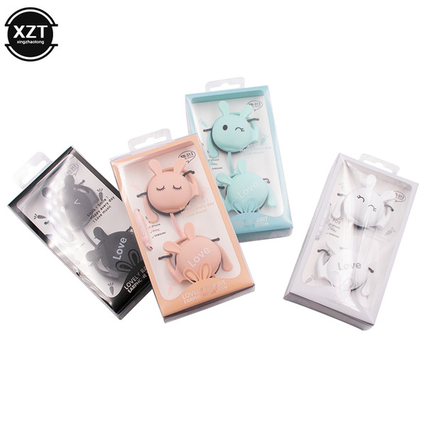 for Girls Kids Xiaomi Mobile Phone Gift Mp3 Cute Rabbit Cartoon Stereo Earphone Headphone with mic 3.5mm Ear-hook Sports Headset