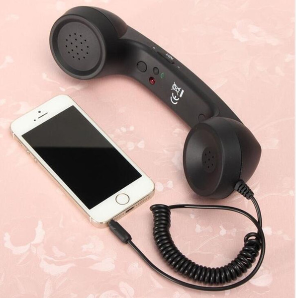 New Fashion 3.5mm Mic Retro Telephone Cell Phone Handset Receiver For iPhone Fancy Gift Mobile Phone Receiver free shipping