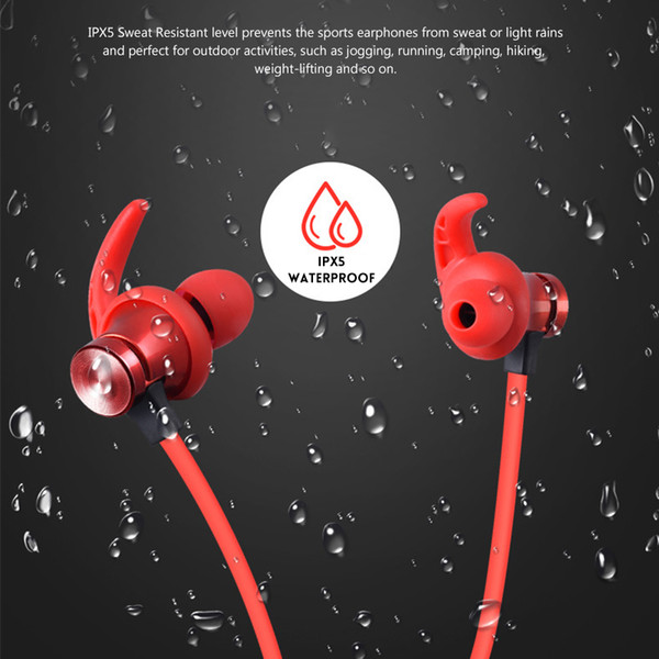 XT22 Sports Wireless Bluetooth Earphone Magnetic Attraction Headset Waterproof Earphone Mic Pluggable TF card for iphone xiaomi