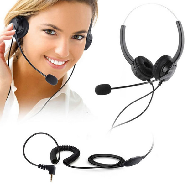 Headband Telephone Headset Customer Service Wired Head-mounted Headphone 2.5mm Earphone with Mic for Office Business Meeting Conference