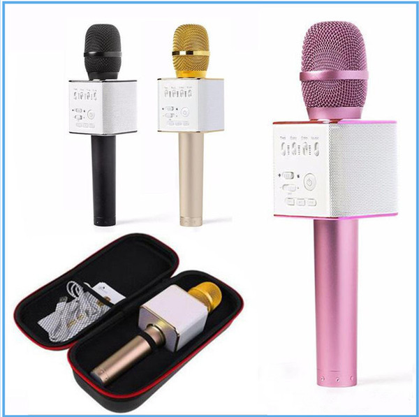 Q9 Bluetooth wireless Microphone Portable Handheld Wireless KTV Karaoke Player Dual Horns Loudspeaker Speaker For iPhone Samsung MQ20