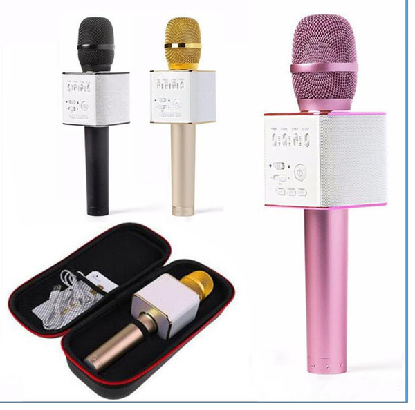 Q9 Bluetooth wireless Microphone Portable Handheld Wireless KTV Karaoke Player Dual Horns Loudspeaker Speaker For iPhone Samsung MQ50