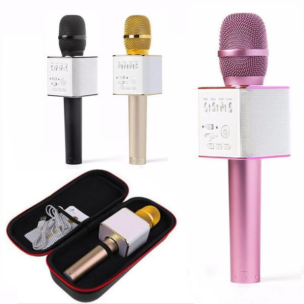 Q9 Bluetooth wireless Microphone Portable Handheld Wireless KTV Karaoke Player Dual Horns Loudspeaker Speaker For iPhone Samsung MQ10