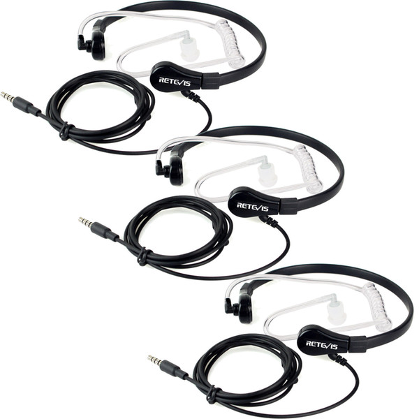 3X 1 Pin 3.5mm Throat MIC Earpiece Covert Air Tube Earpiece For IPHONE Samsung