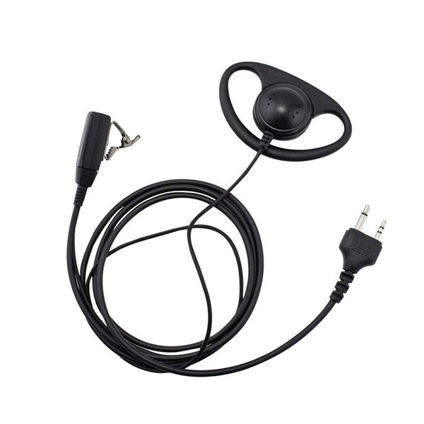 D Shape Ear Hook Earpiece Headset with PTT & Mic for Midland Alan Dual pin 2 Way Radio